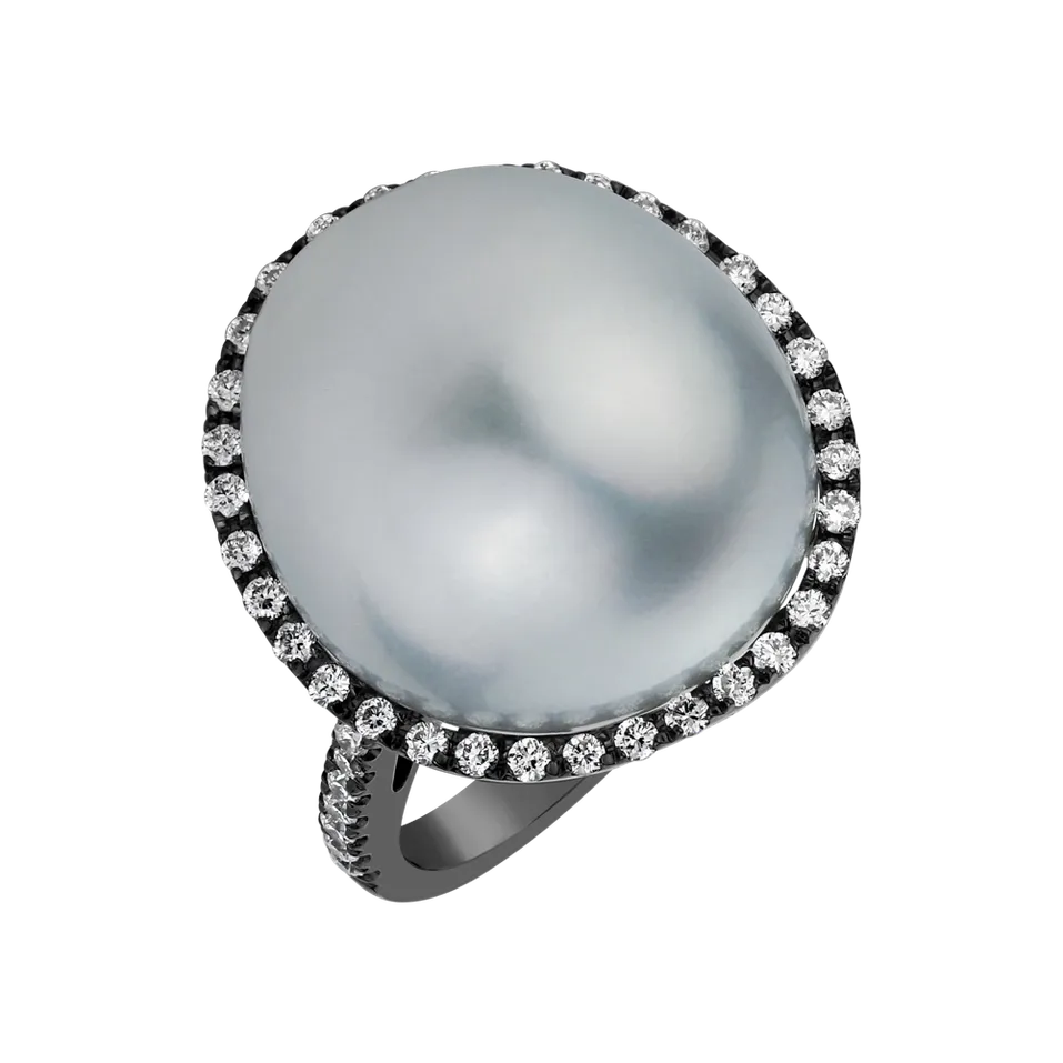 Prsten s perlou a diamanty Ocean Saint