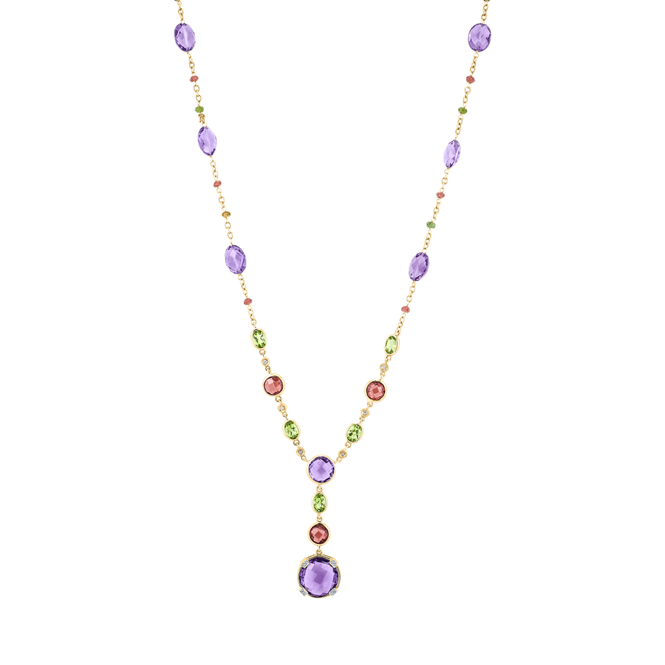 Náhrdelník s diamanty, ametysty, peridoty a turmalíny Miracle Dream