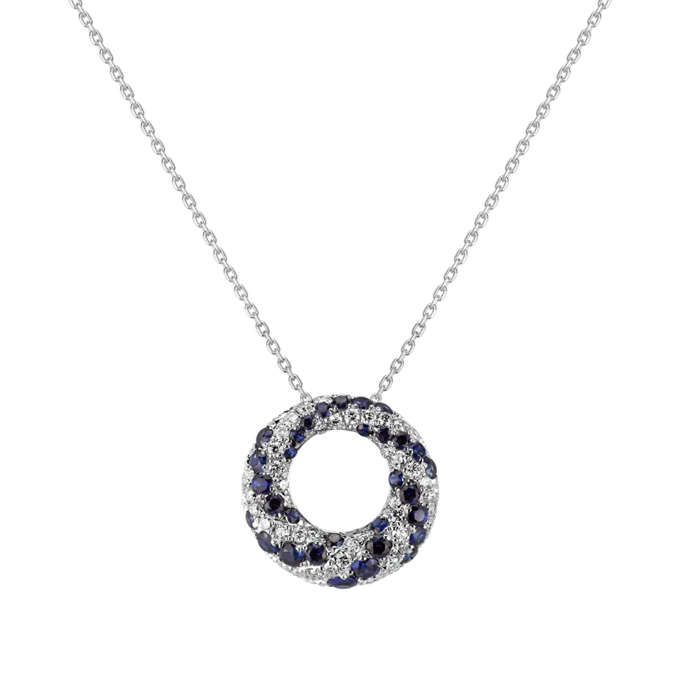 Přívěs s diamanty a safíry Ring Twist