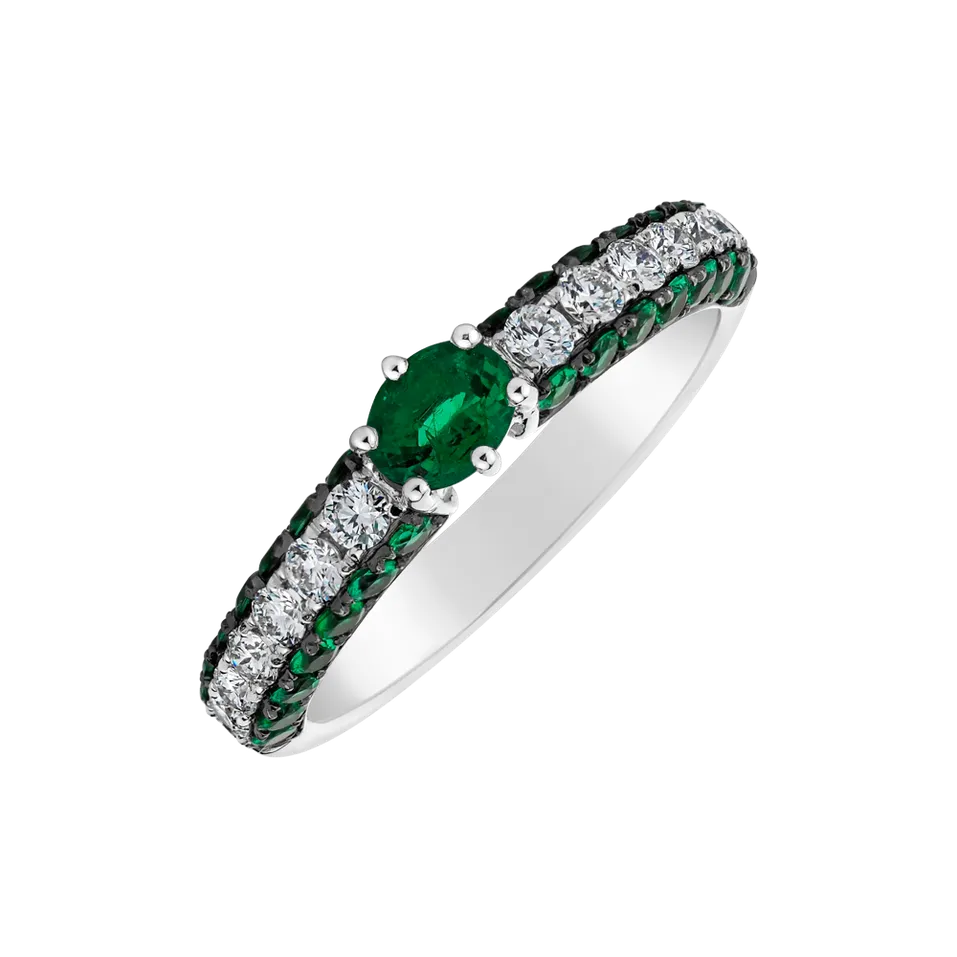 Prsten se smaragdy a diamanty The Emerald Way
