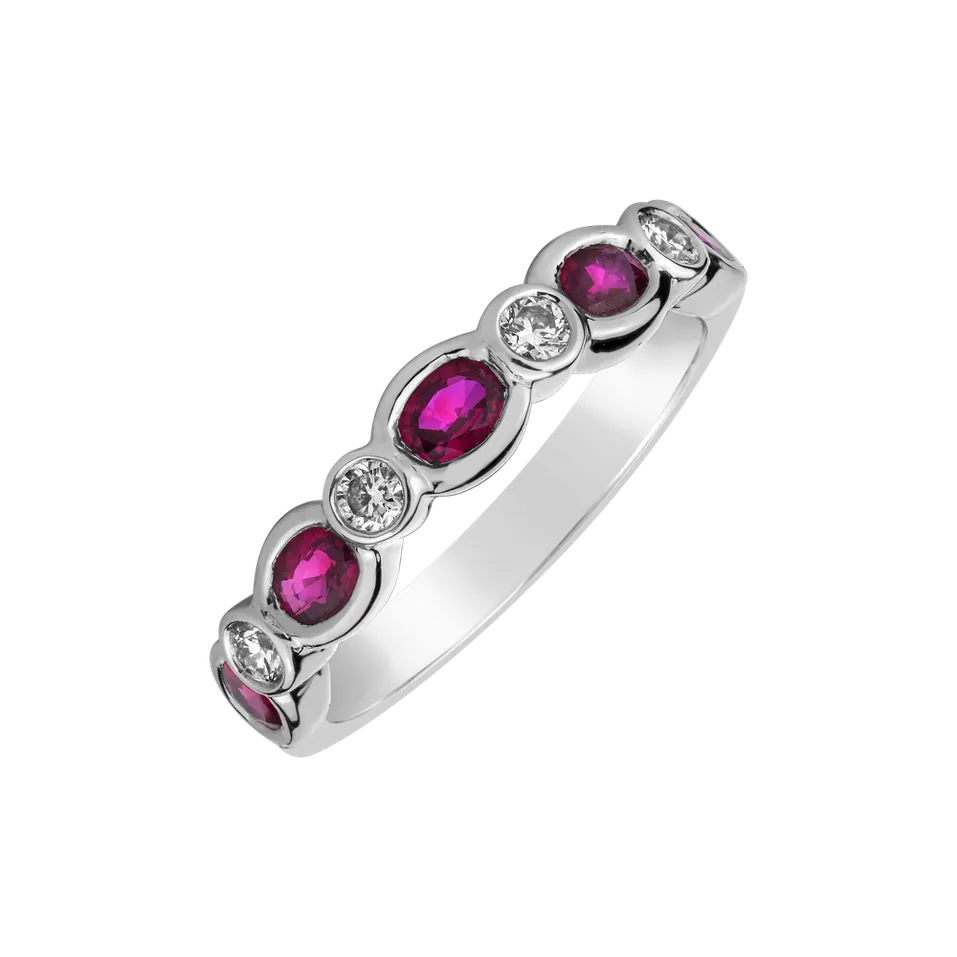 Prsten s diamanty a rubíny Ruby Alternation