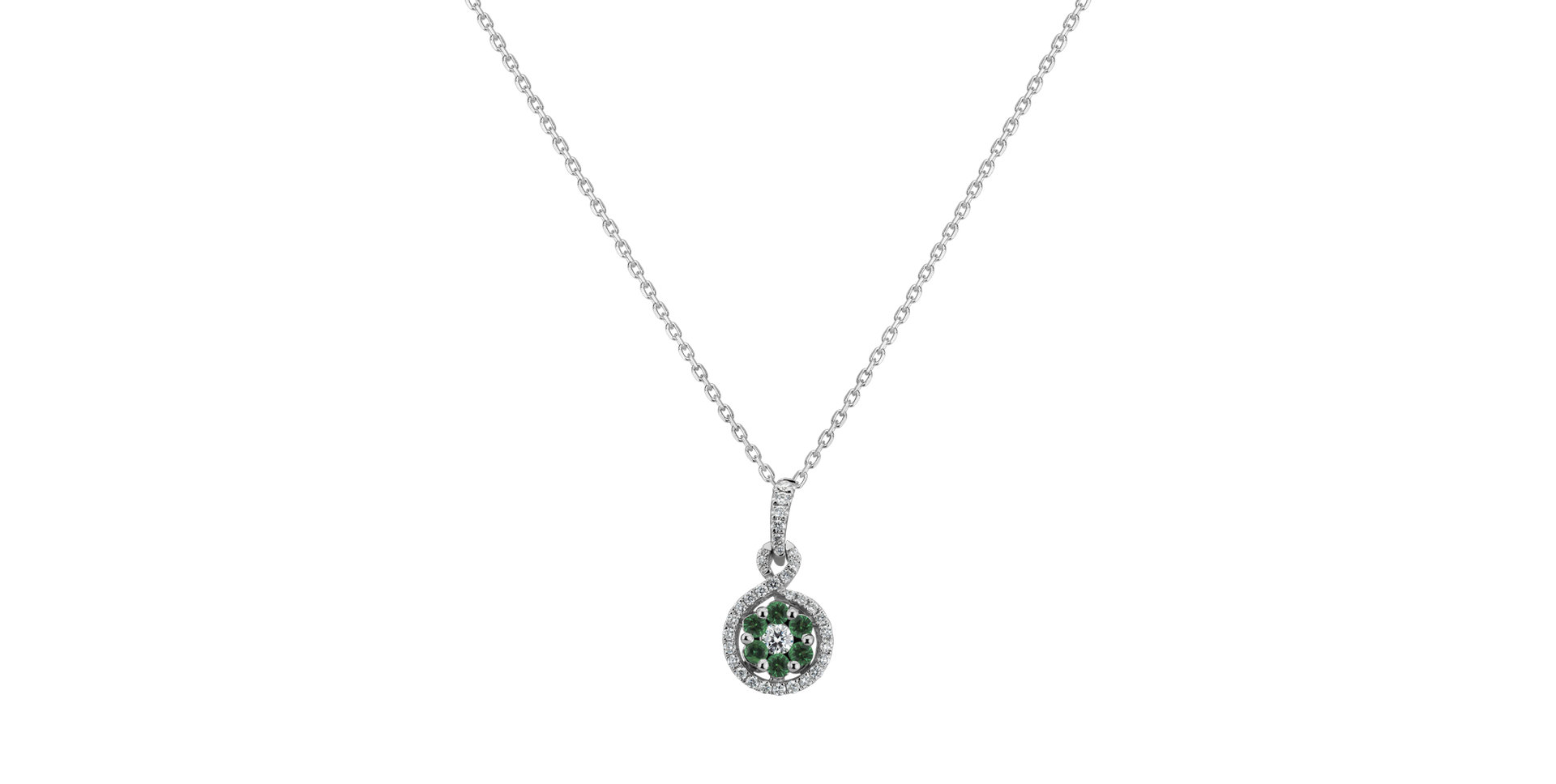 Přívěs s diamanty a smaragdy Glance of Spring