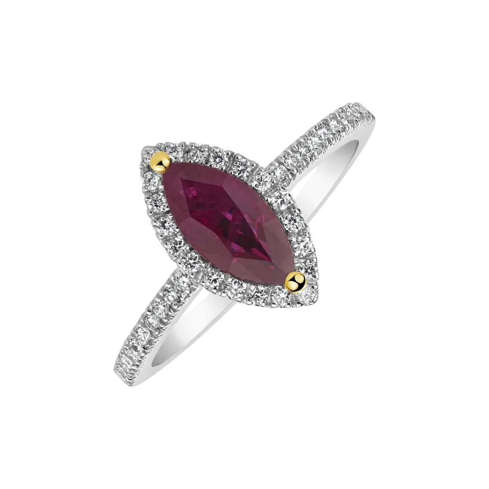 Prsten s rubínem a diamanty Scarlet Highness
