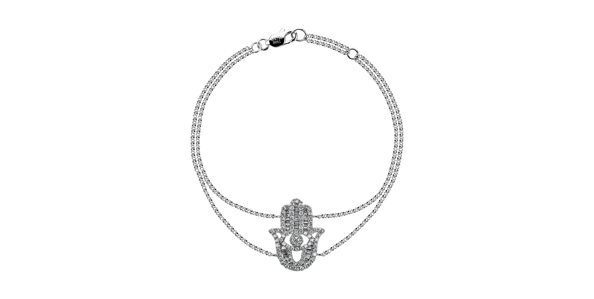 Náramek s diamanty Diamond Hamsa