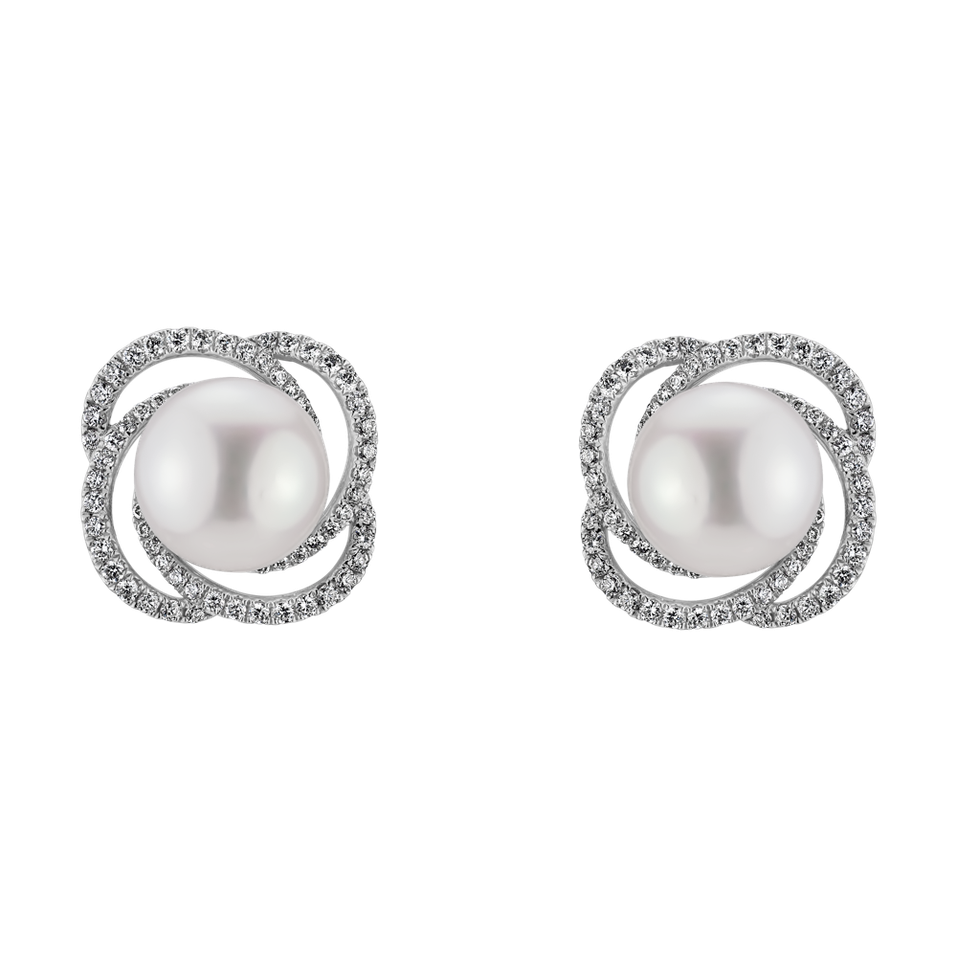 Náušnice s perlou a diamanty Pearly Glory