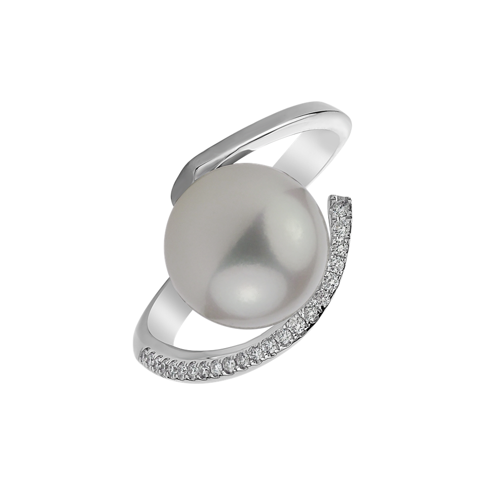 Prsten s perlou a diamanty Sea Secrets