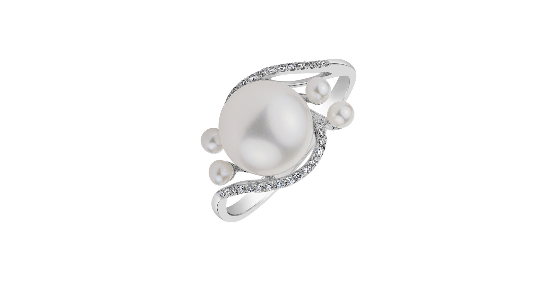 Prsten s perlou a diamanty Pearl Wonder