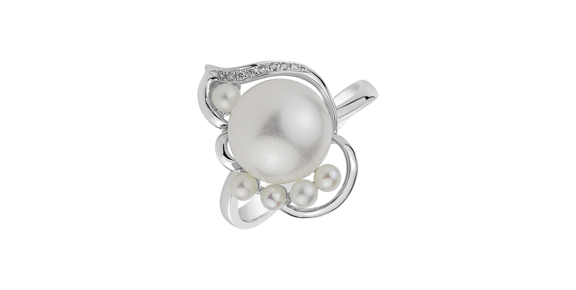 Prsten s perlou a diamanty Pearl Glam