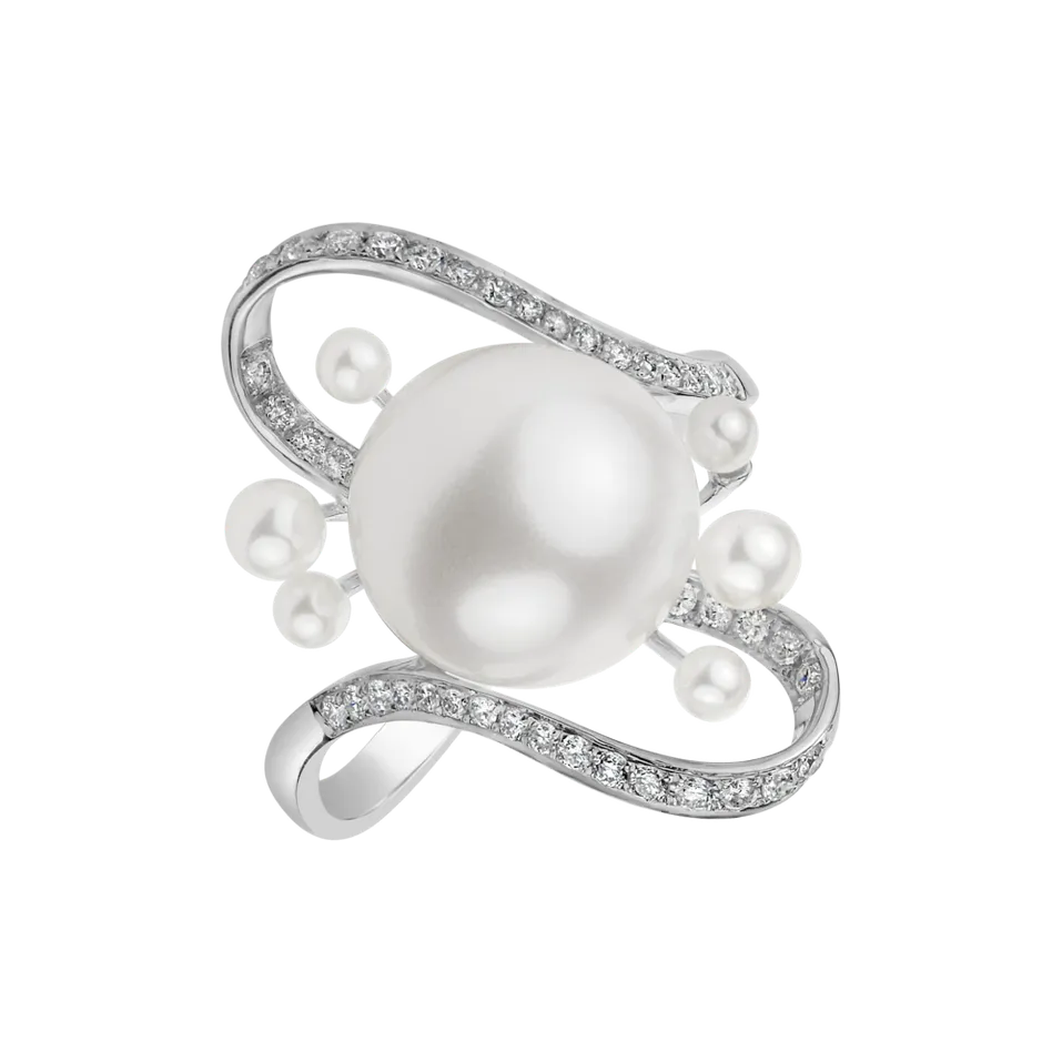 Prsten s perlami a diamanty Pearl Kingdom
