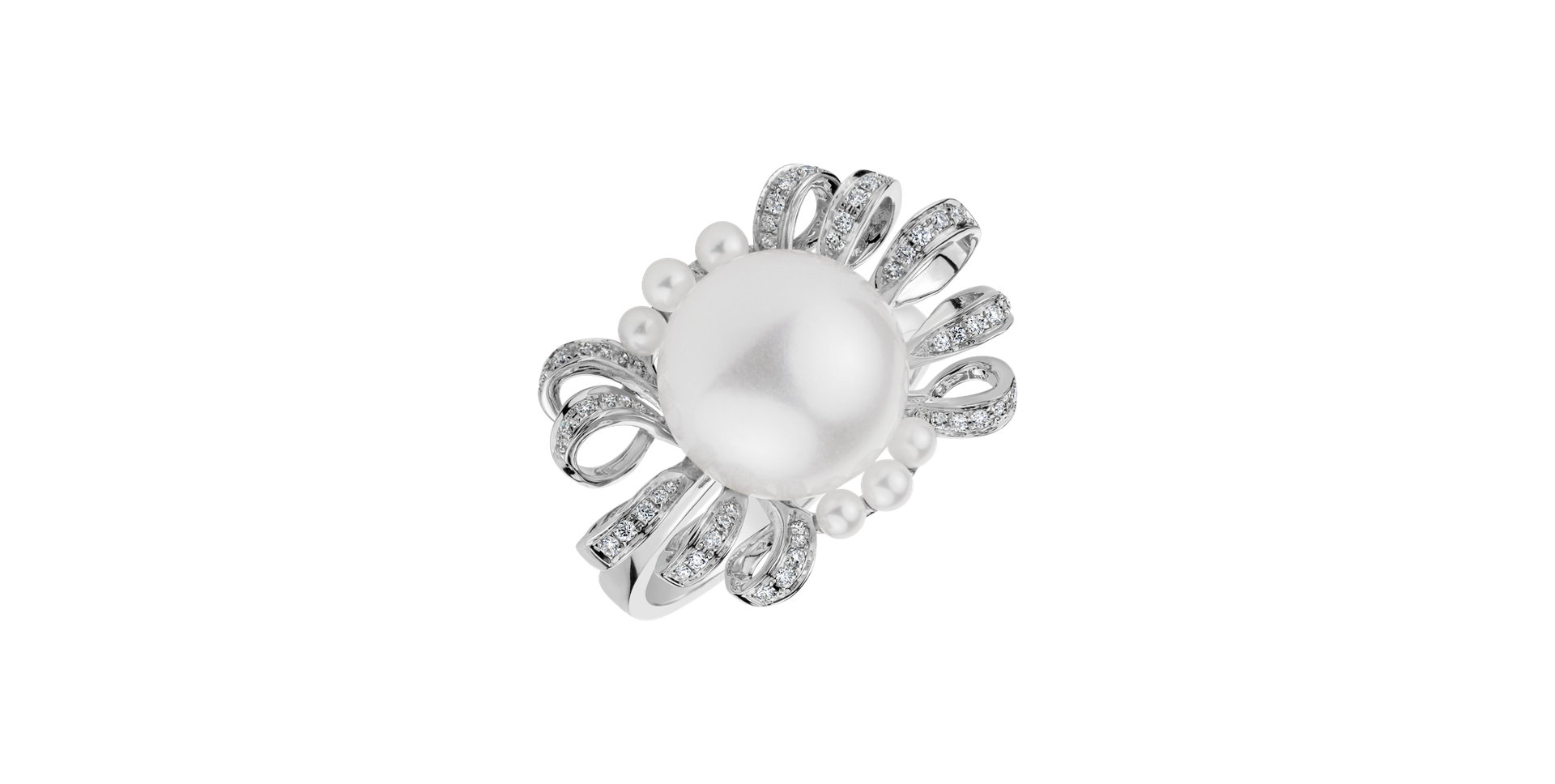 Prsten s perlami a diamanty Pearl Passion