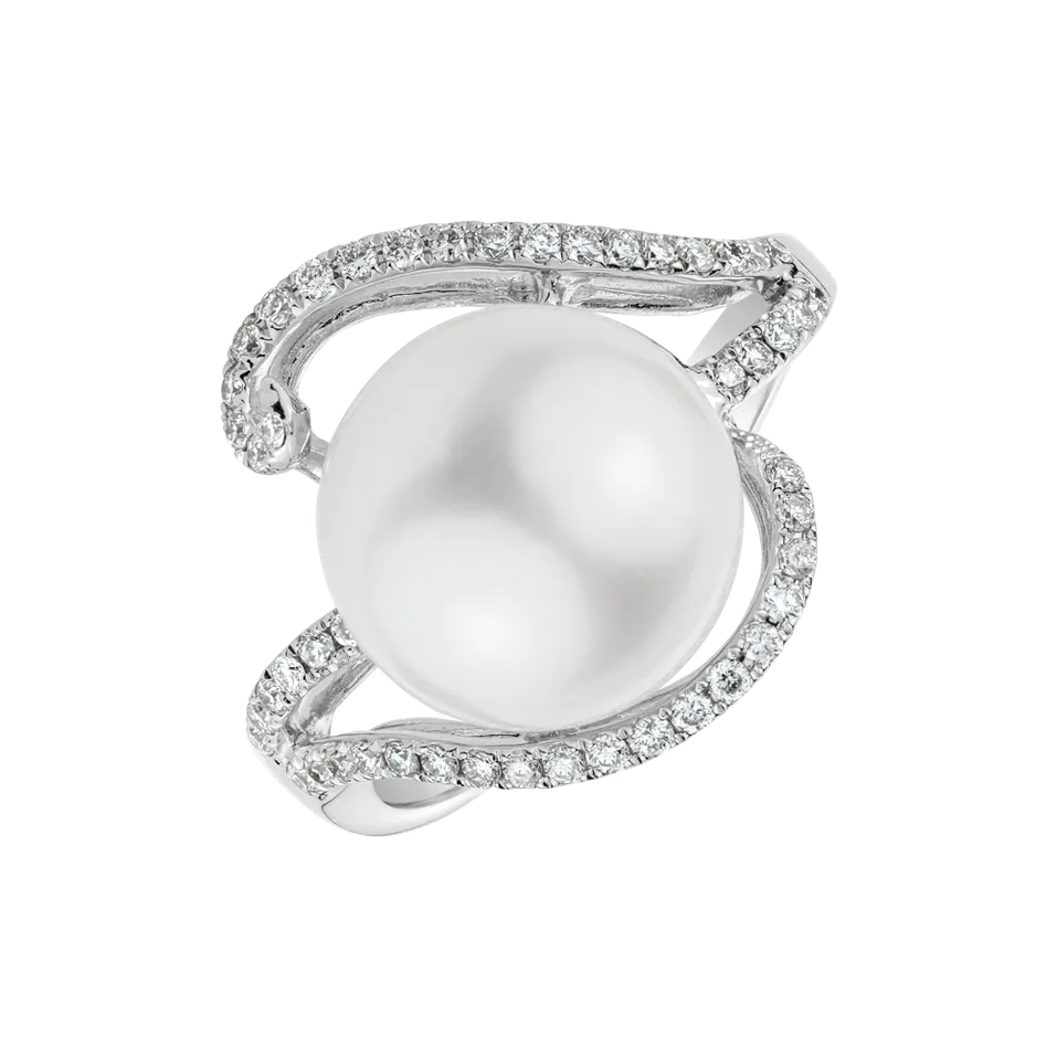 Prsten s perlou a diamanty Pearl Charm