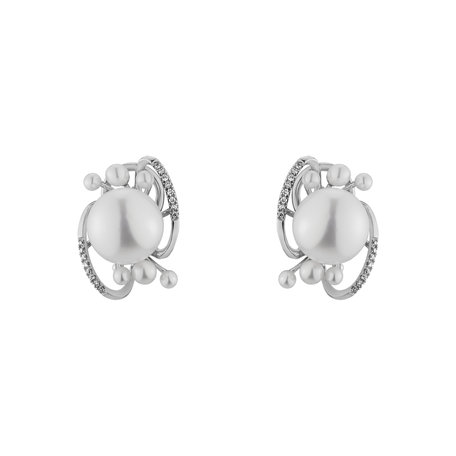 Náušnice s perlami a diamanty White Desire