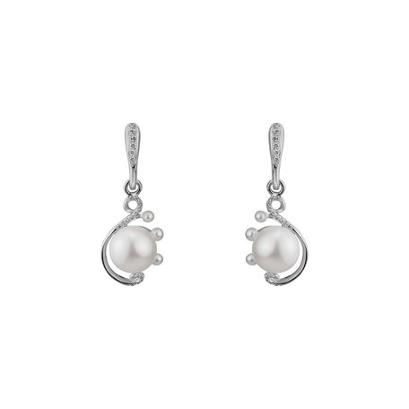 Náušnice s perlami a diamanty Nymph Touch