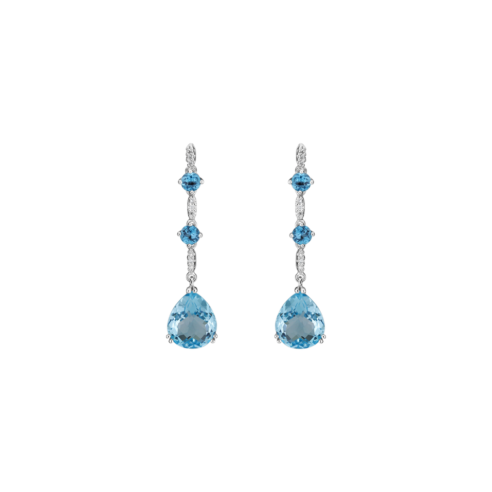 Náušnice s diamanty a topazy Dragon Scale