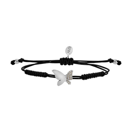 Náramek s hnědými diamanty Sky Butterfly