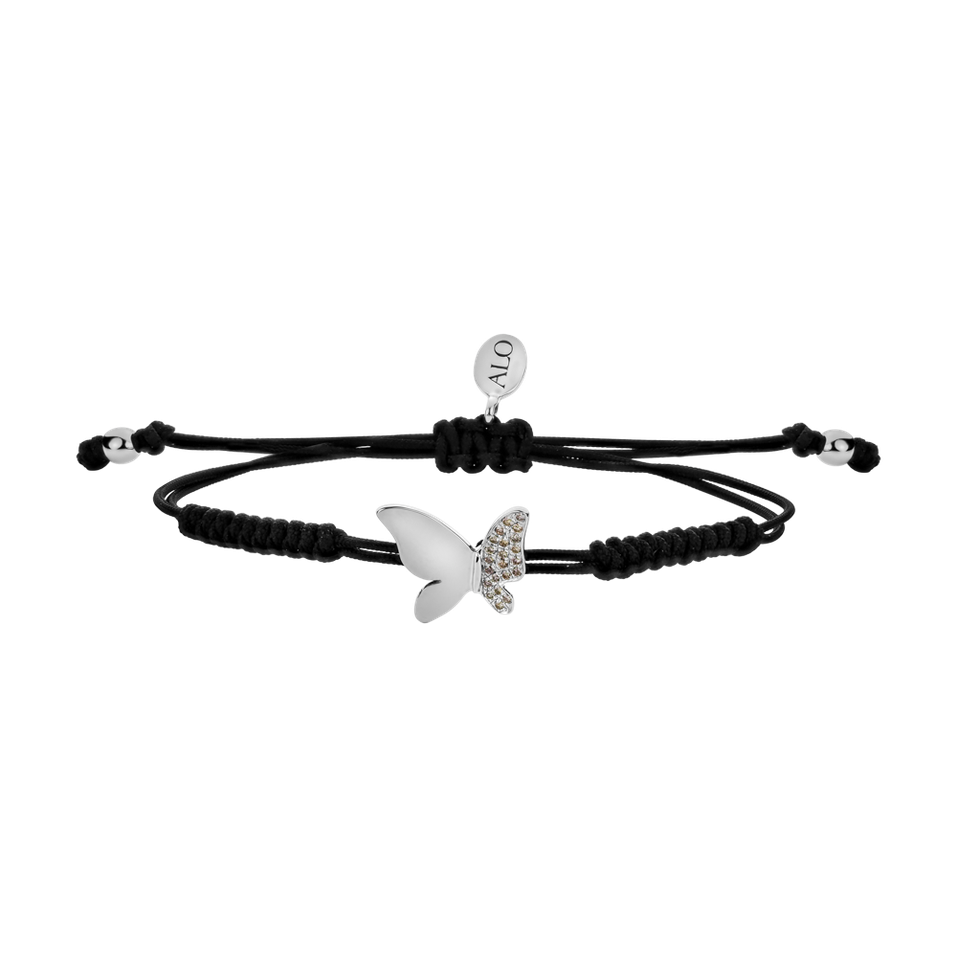 Náramek s hnědými diamanty Sky Butterfly