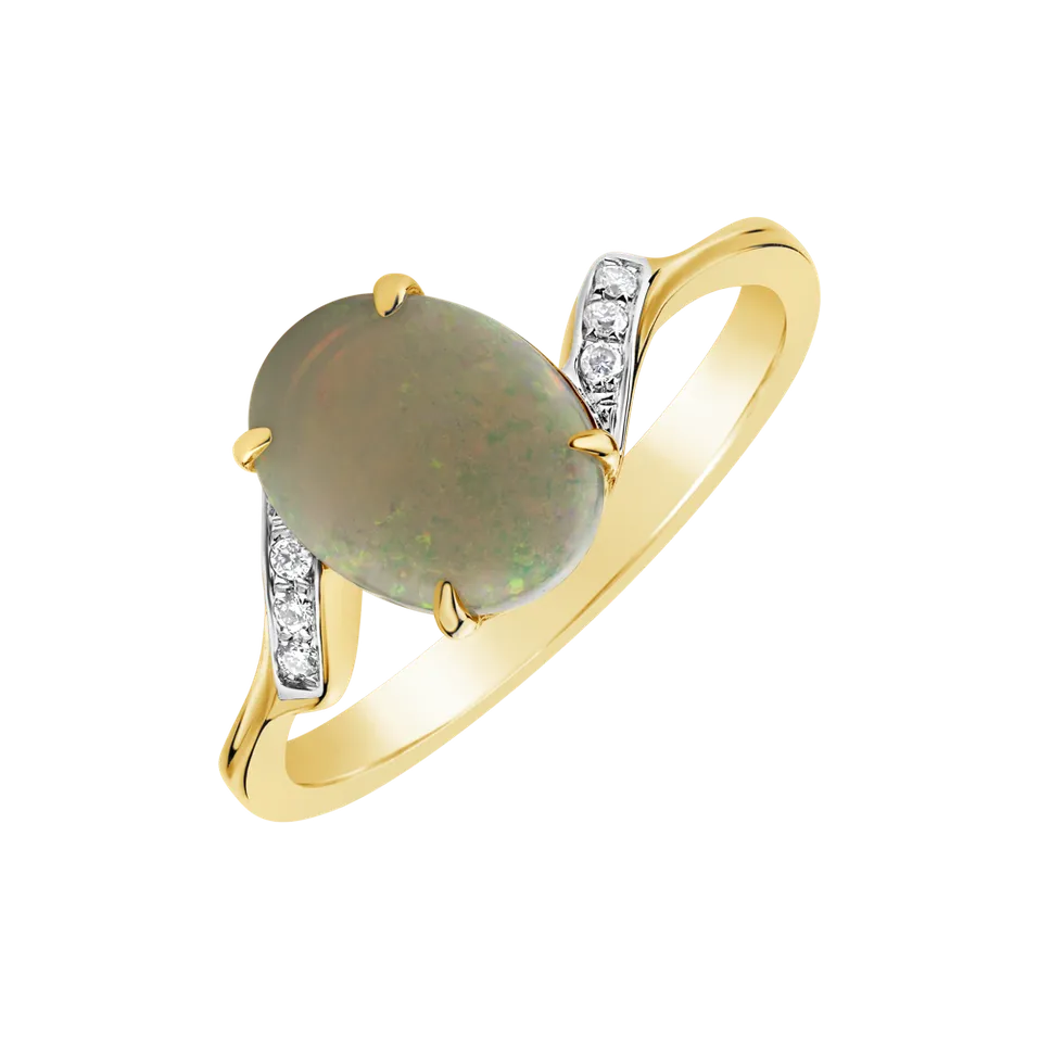 Prsten s opálem a diamanty Anoushka