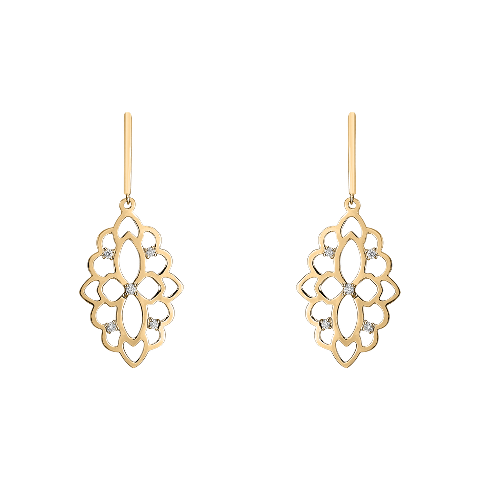 Náušnice s diamanty Folk Heritage