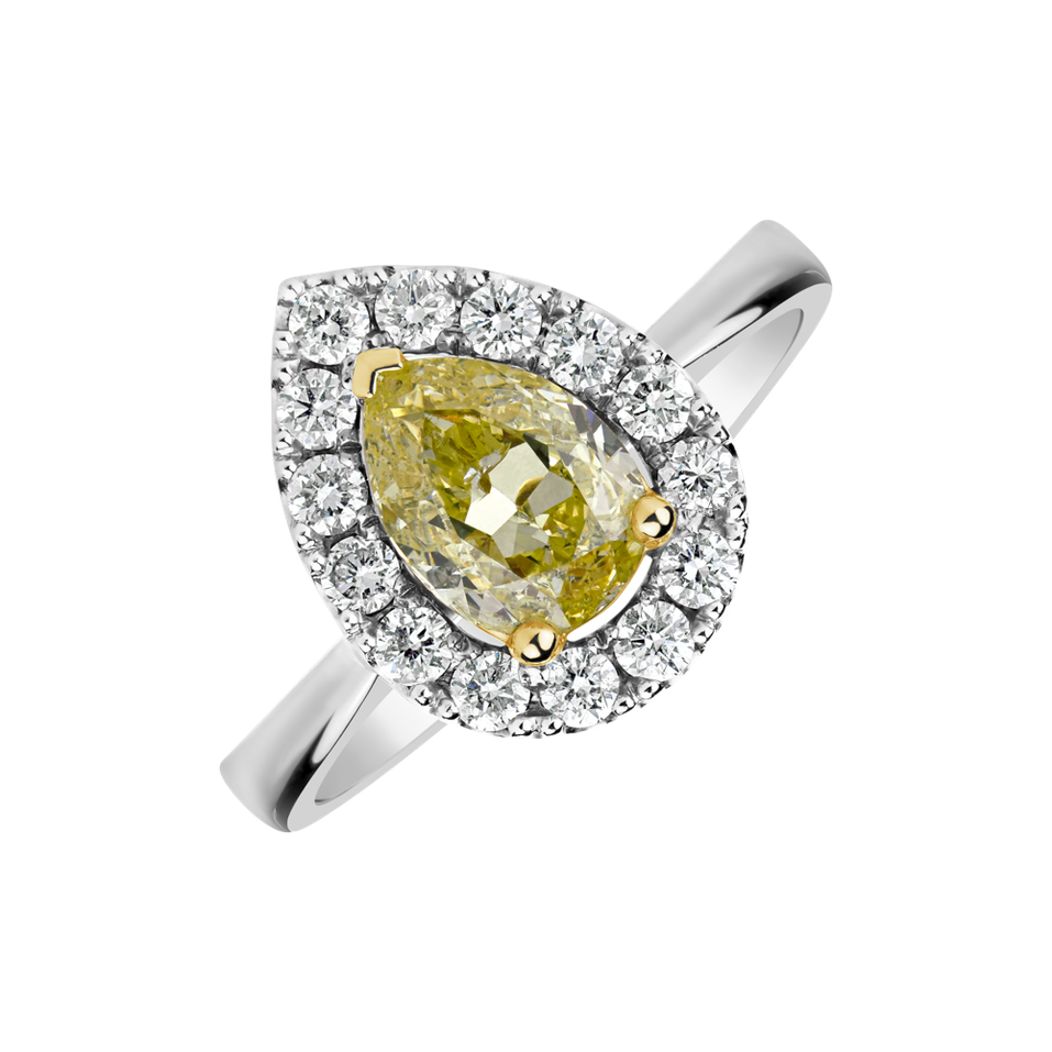 Prsten s žlutým diamantem a bílými diamanty Sahara Queen