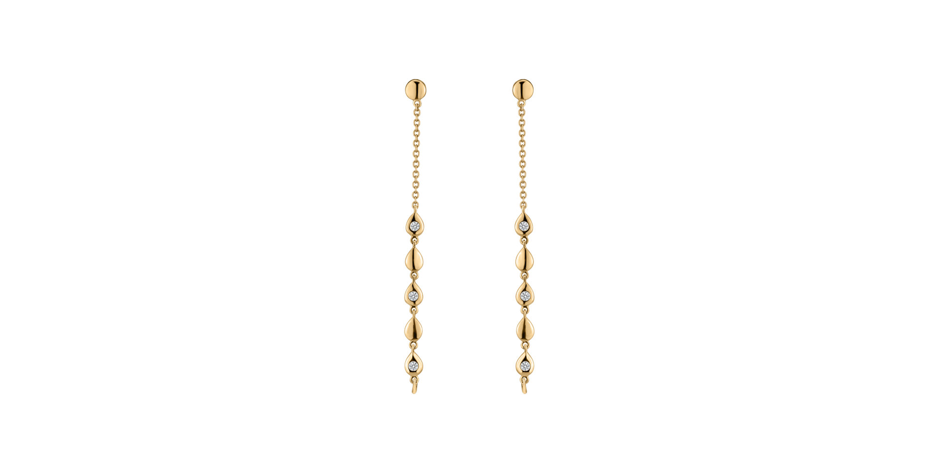 Náušnice s diamanty Shine Waterfall