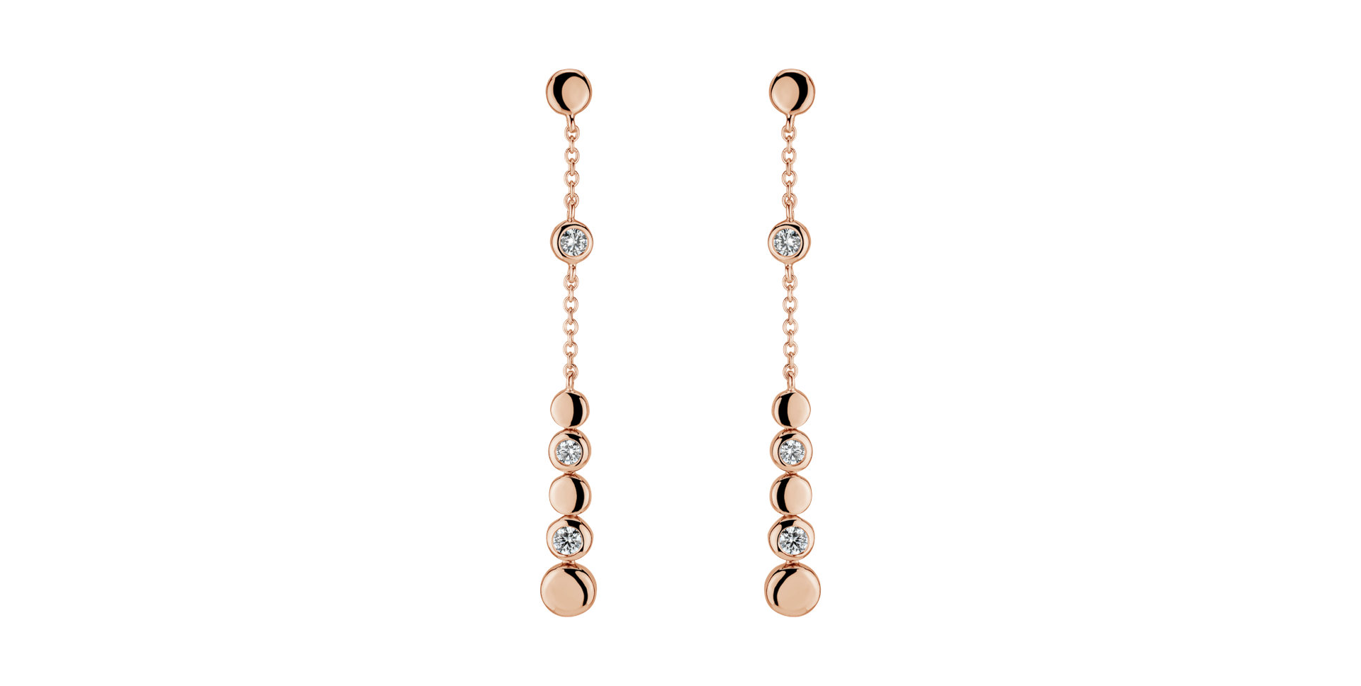 Náušnice s diamanty Moonshine Waterfall