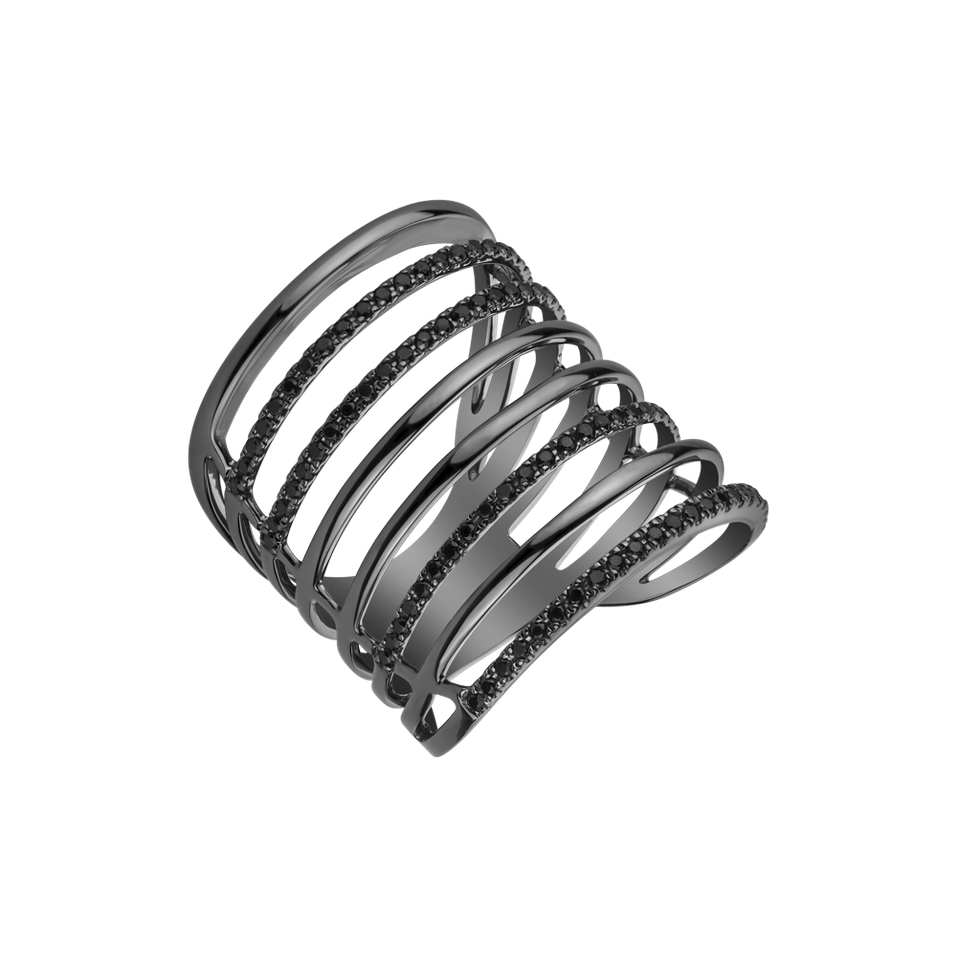 Prsten s černými diamanty Miracle Infinity