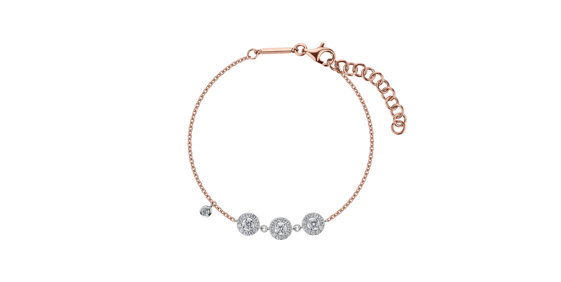 Náramek s bílými a hnědými diamanty Amolpreet