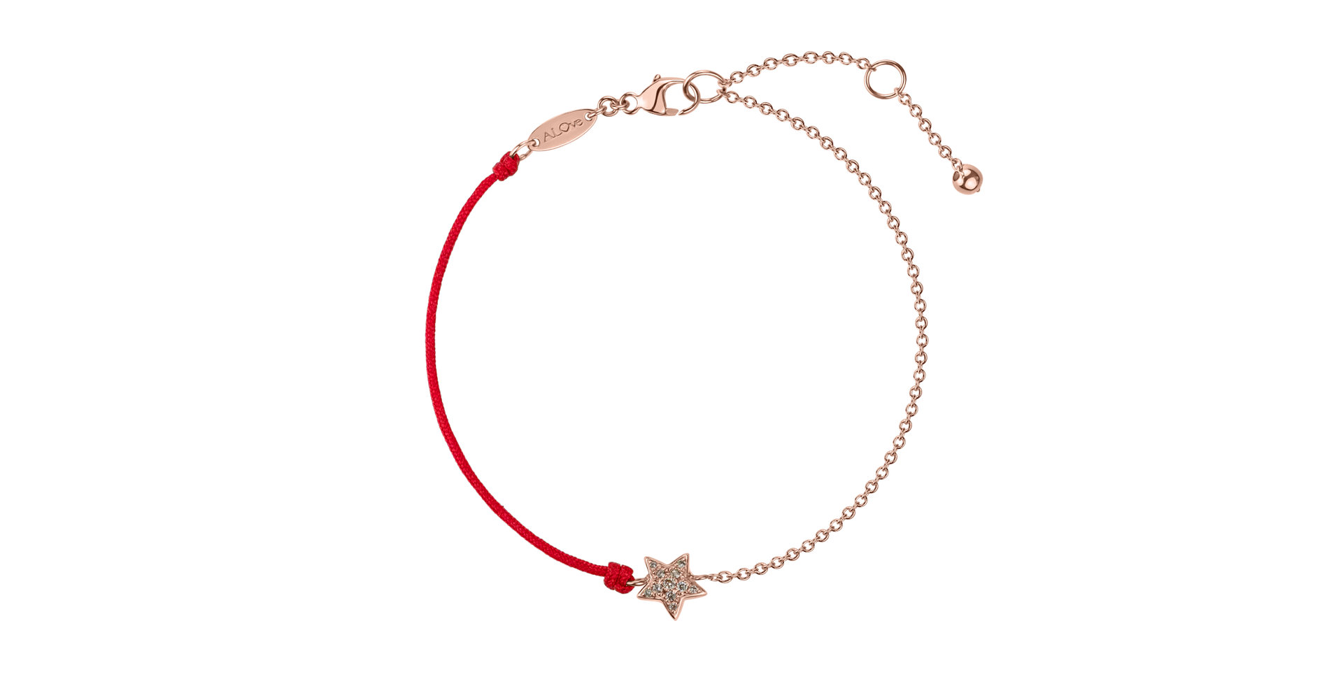 Náramek se šňůrkou a hnědými diamanty Be a Star