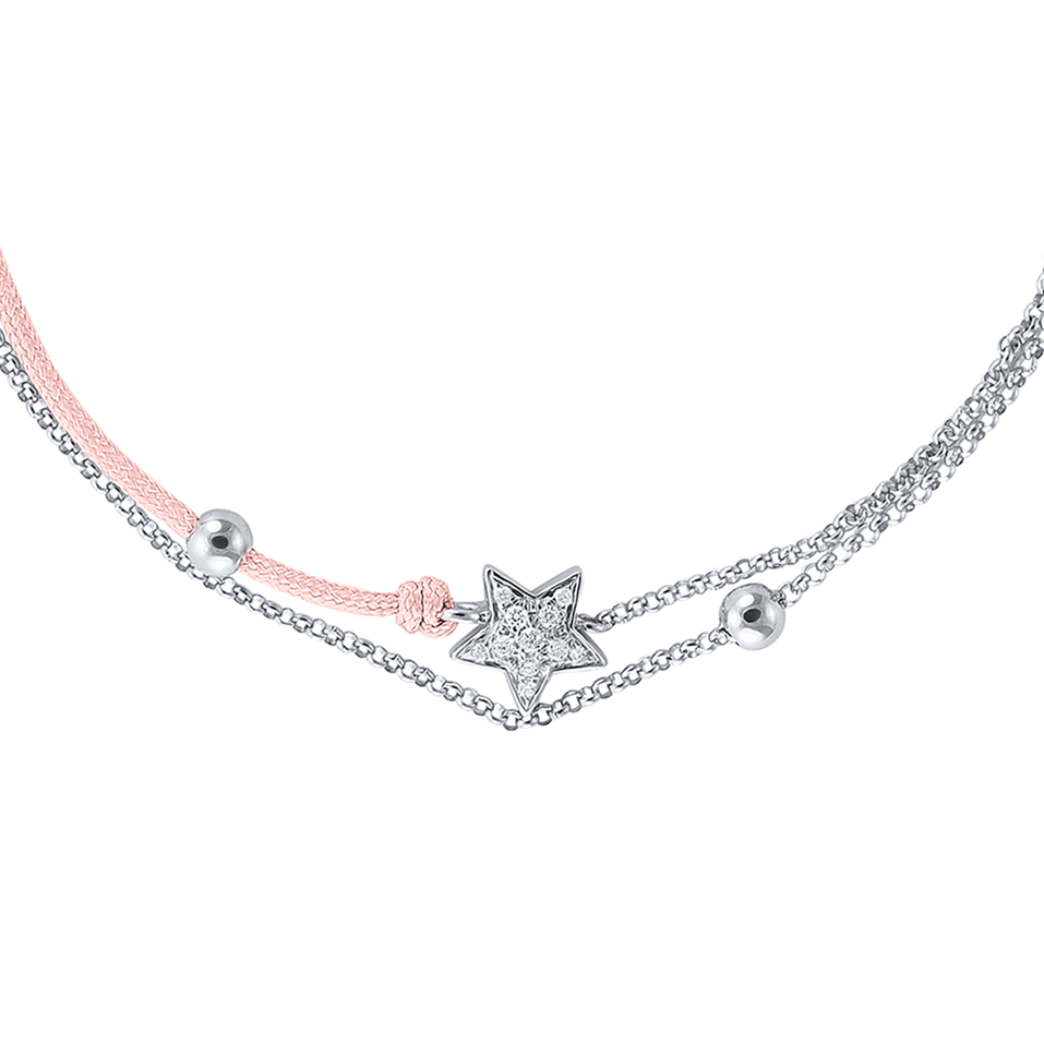 Diamantový náramek se šňůrkou Dream Message