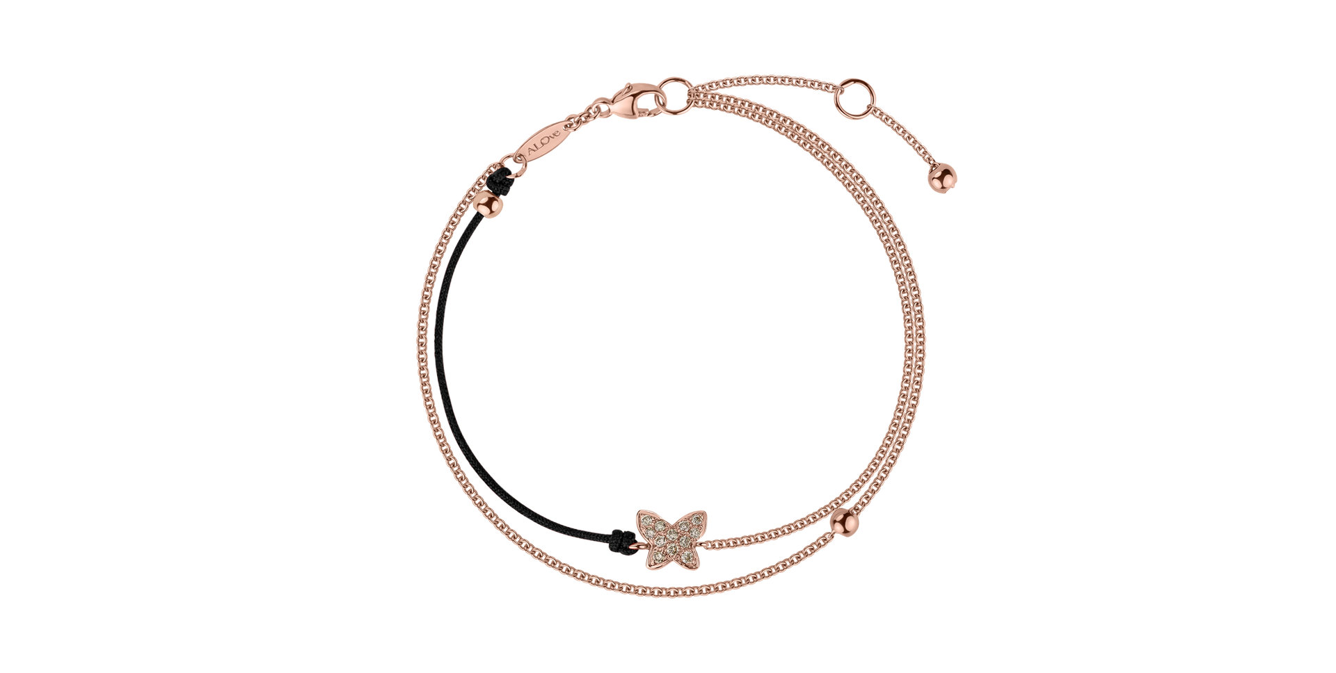 Diamantový náramek se šňůrkou Paradise Message