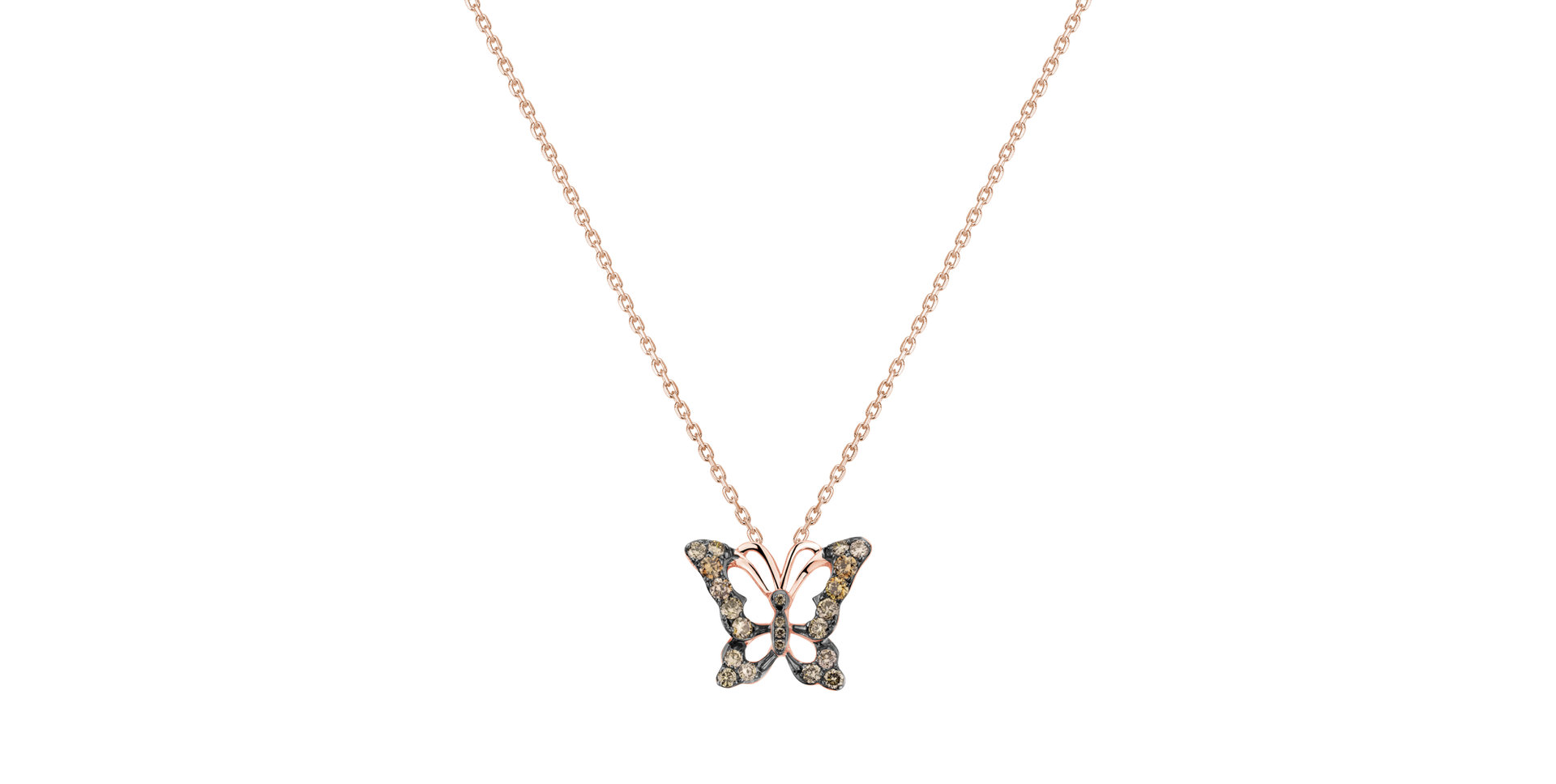 Přívěs s hnědými diamanty Butterfly Gem