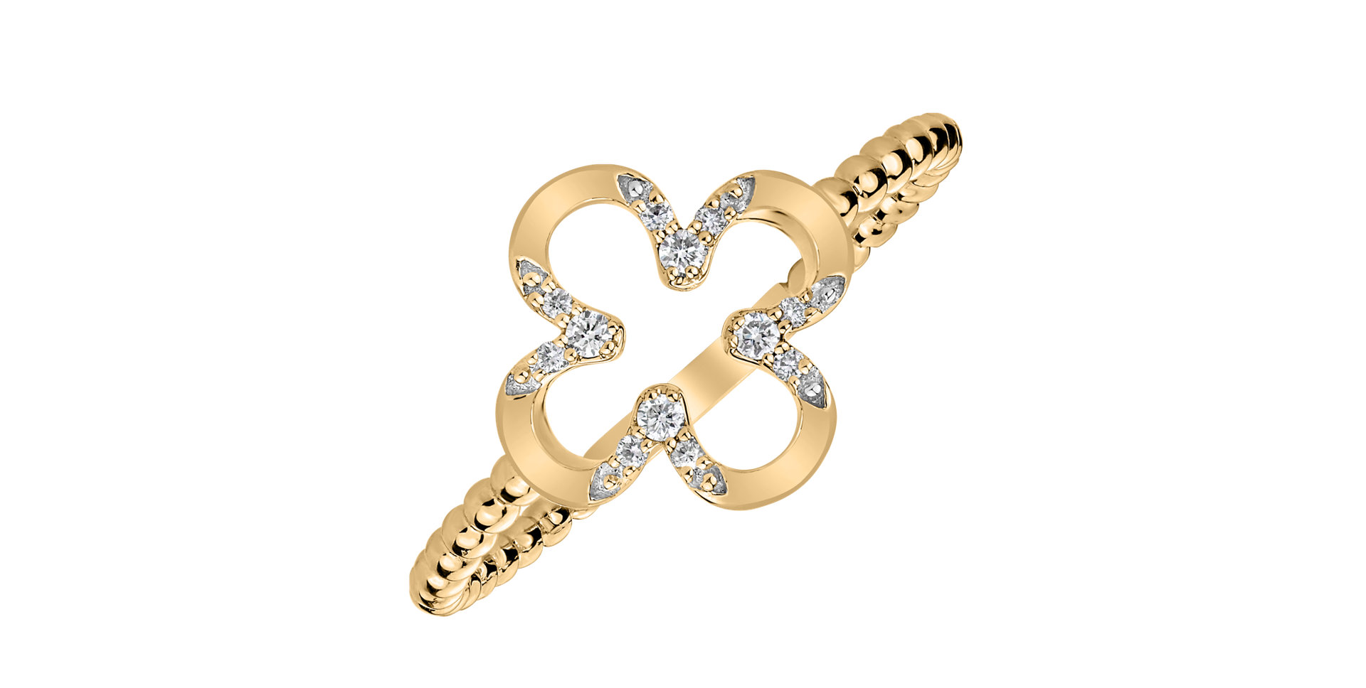 Prsten s diamanty Shiny Petals