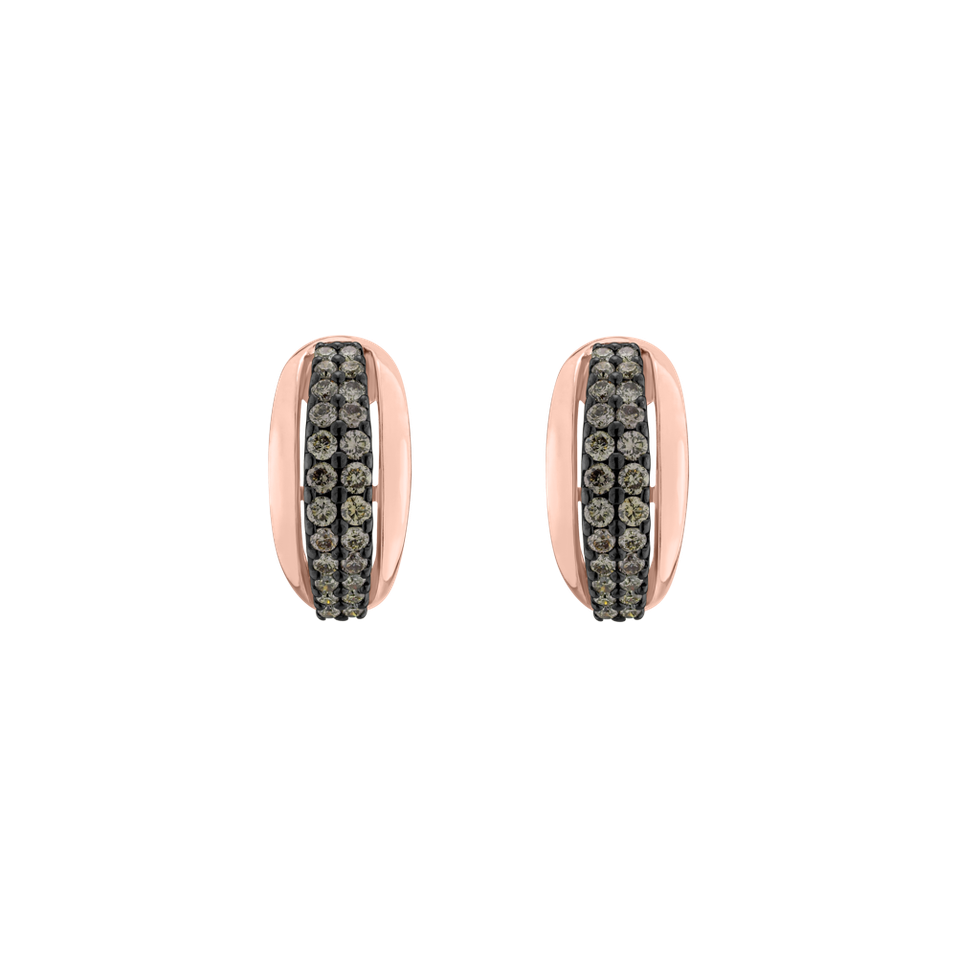 Náušnice s hnědými diamanty Sunshine Tears