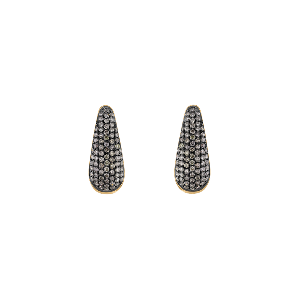 Náušnice s hnědými diamanty Charming Gem