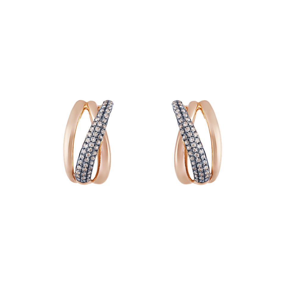 Náušnice s hnědými diamanty Sunshine Streamer