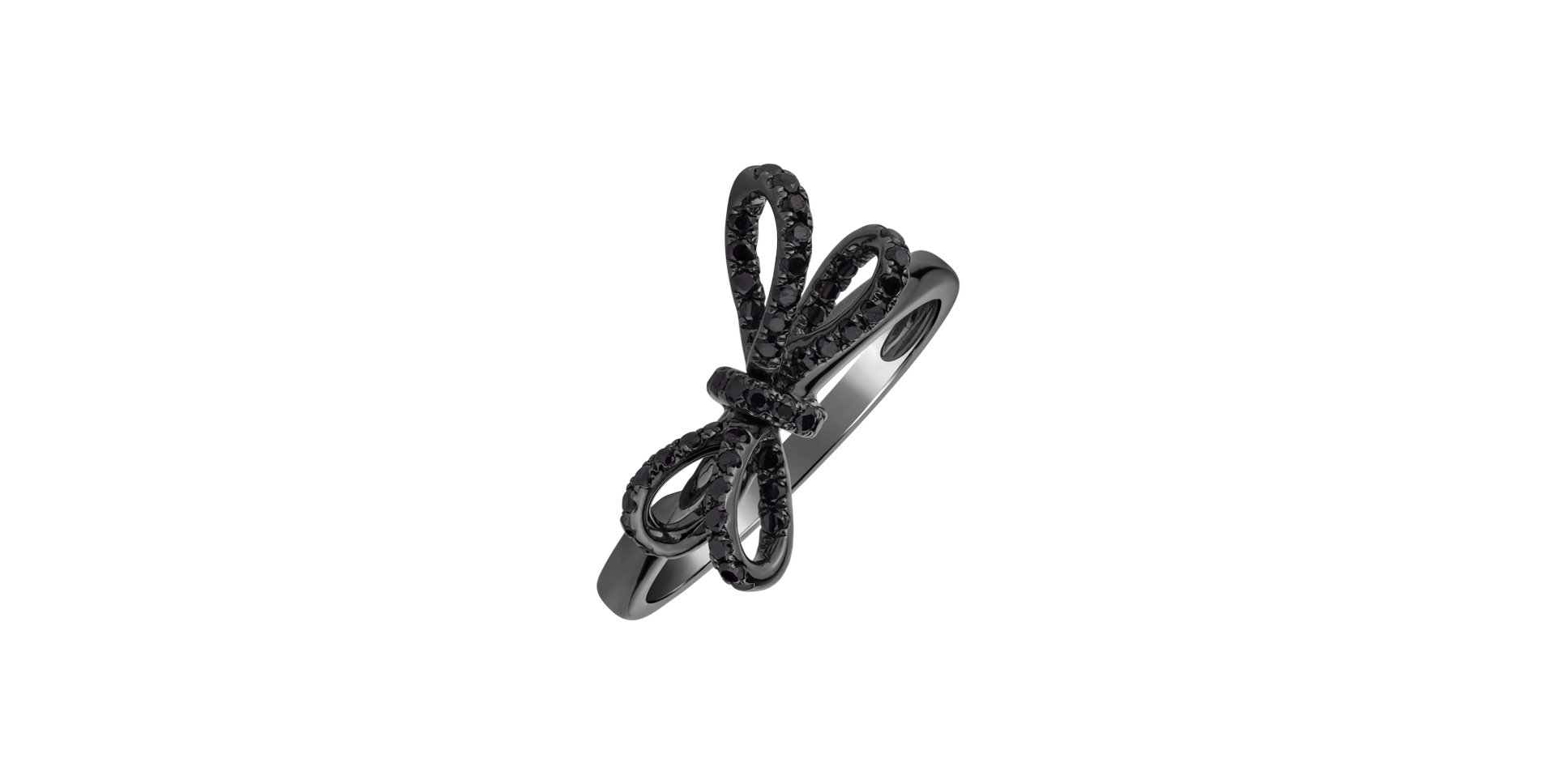 Prsten s černými diamanty Galaxy Ribbon