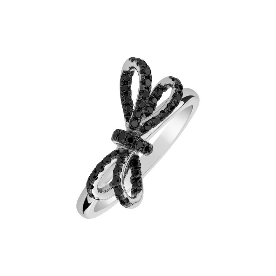 Prsten s černými diamanty Galaxy Ribbon