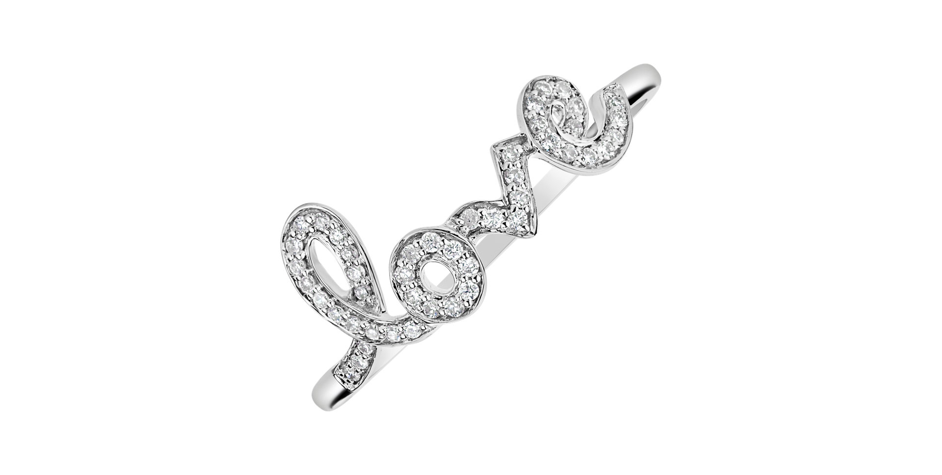 Prsten s diamanty Word Love