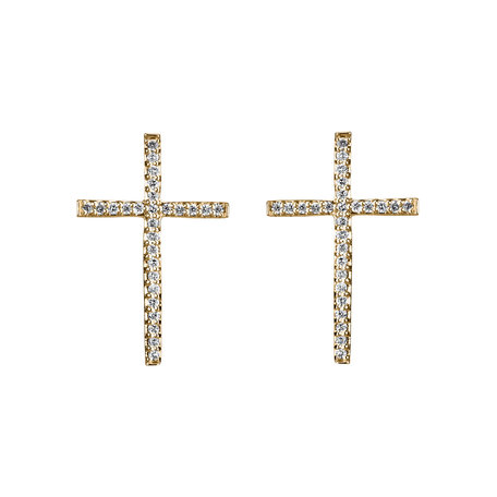 Náušnice s diamanty Shimmering Cross