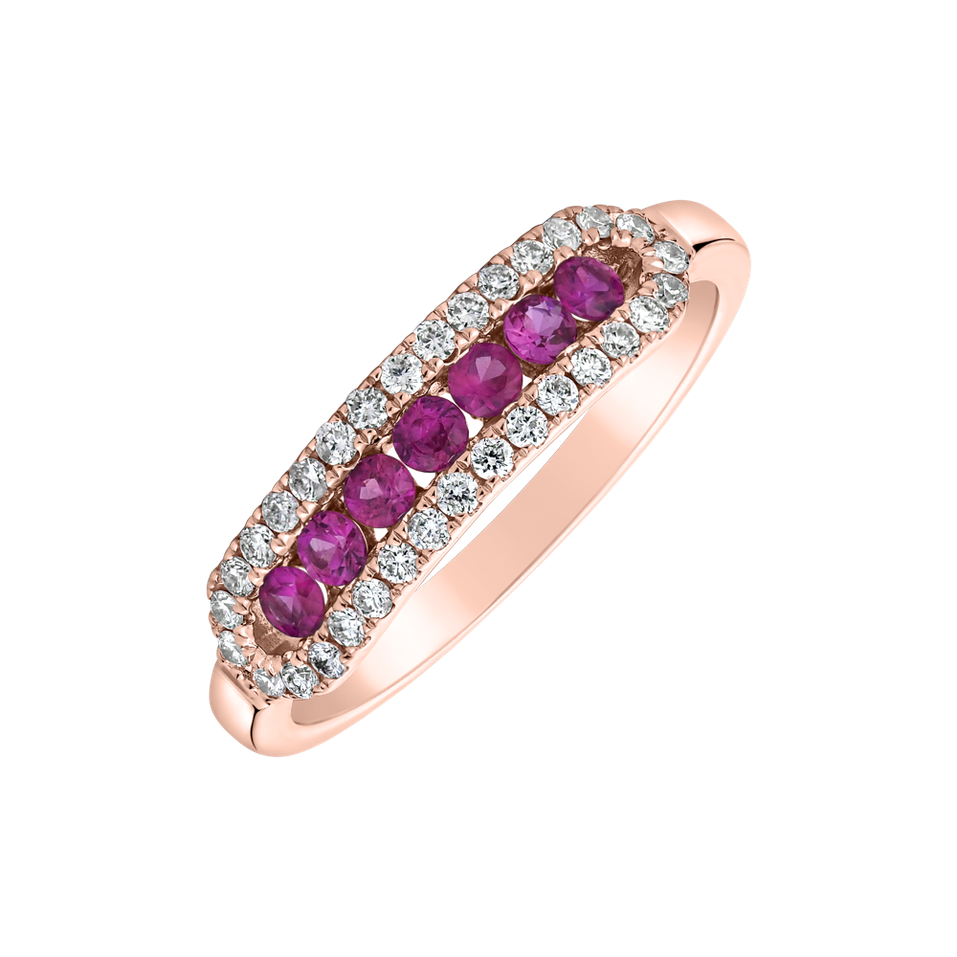 Prsten s diamanty a rubíny Bright Life