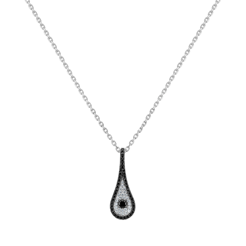 Přívěs s černými a bílými diamanty Classy Drop