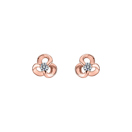 Náušnice s diamantem Curled Flower