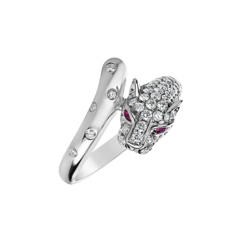 Prsten s diamanty a rubíny Ruby Eyes
