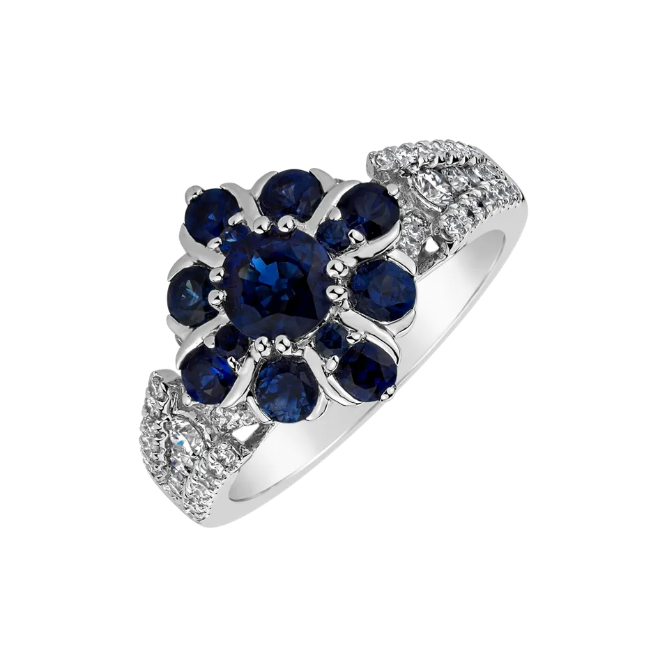 Prsten se safíry a diamanty Sapphire Kingdom