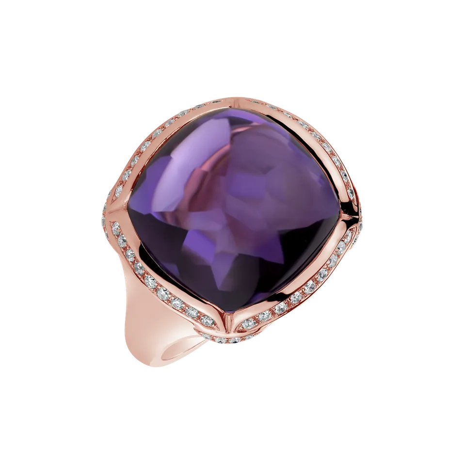 Prsten s ametystem a diamanty Dreamy Wish