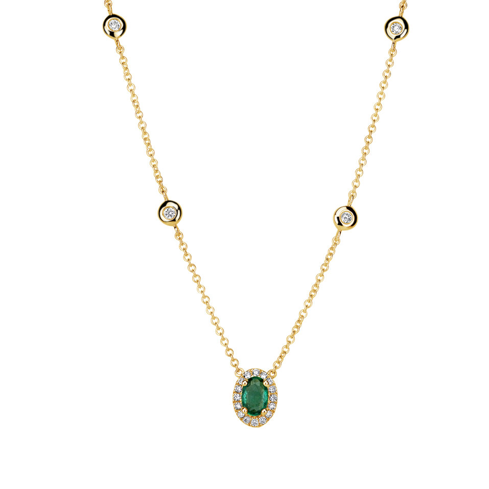Náhrdelník se smaragdem a diamanty Ideal Charm