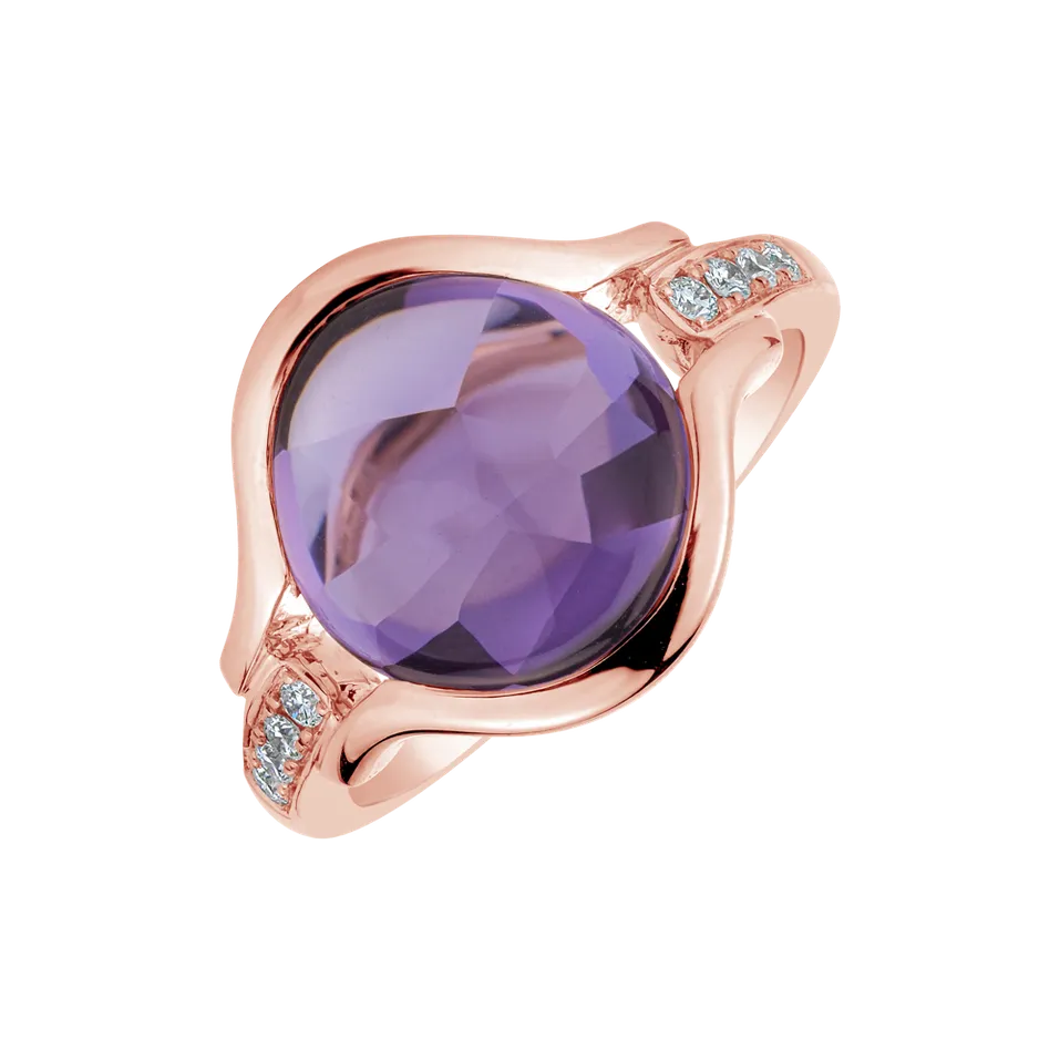 Prsten s ametystem a diamanty Réflexion de Violet