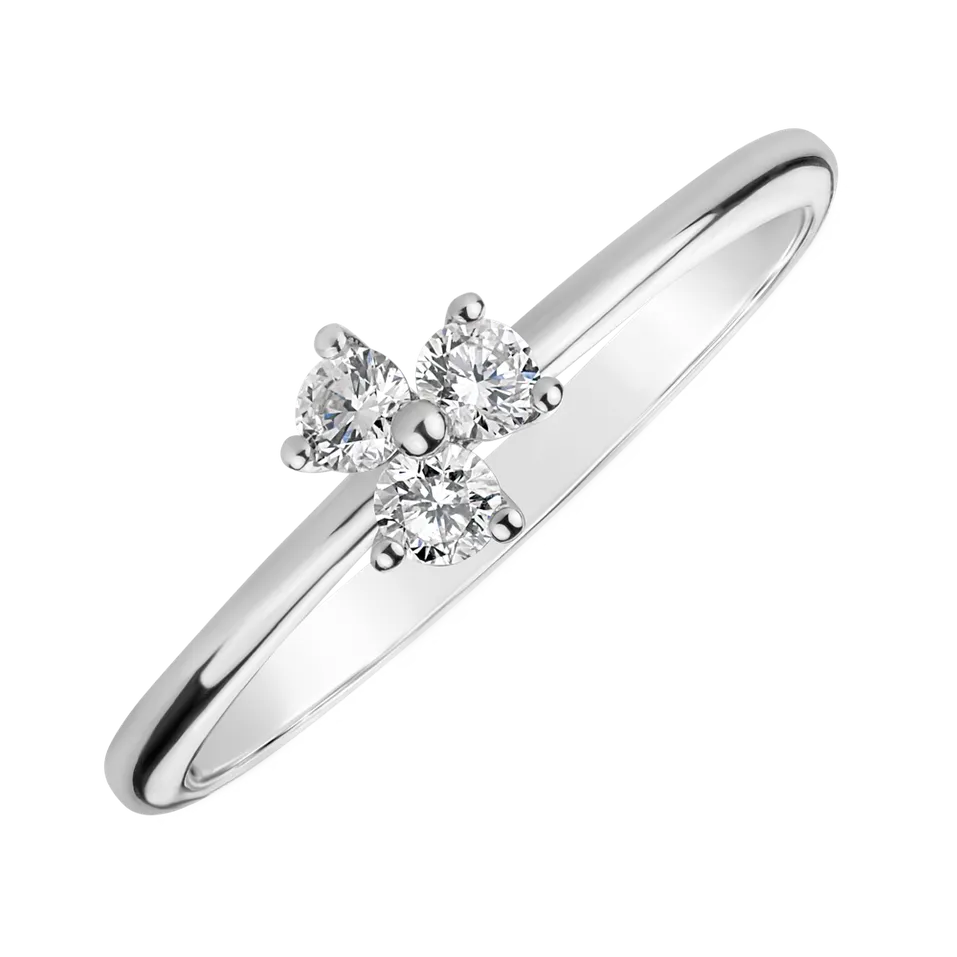 Prsten s diamanty Shiny Trefoil
