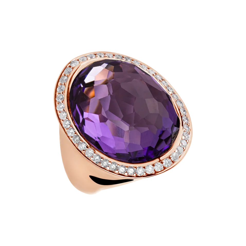 Prsten s ametystem a diamanty Pretty Errin
