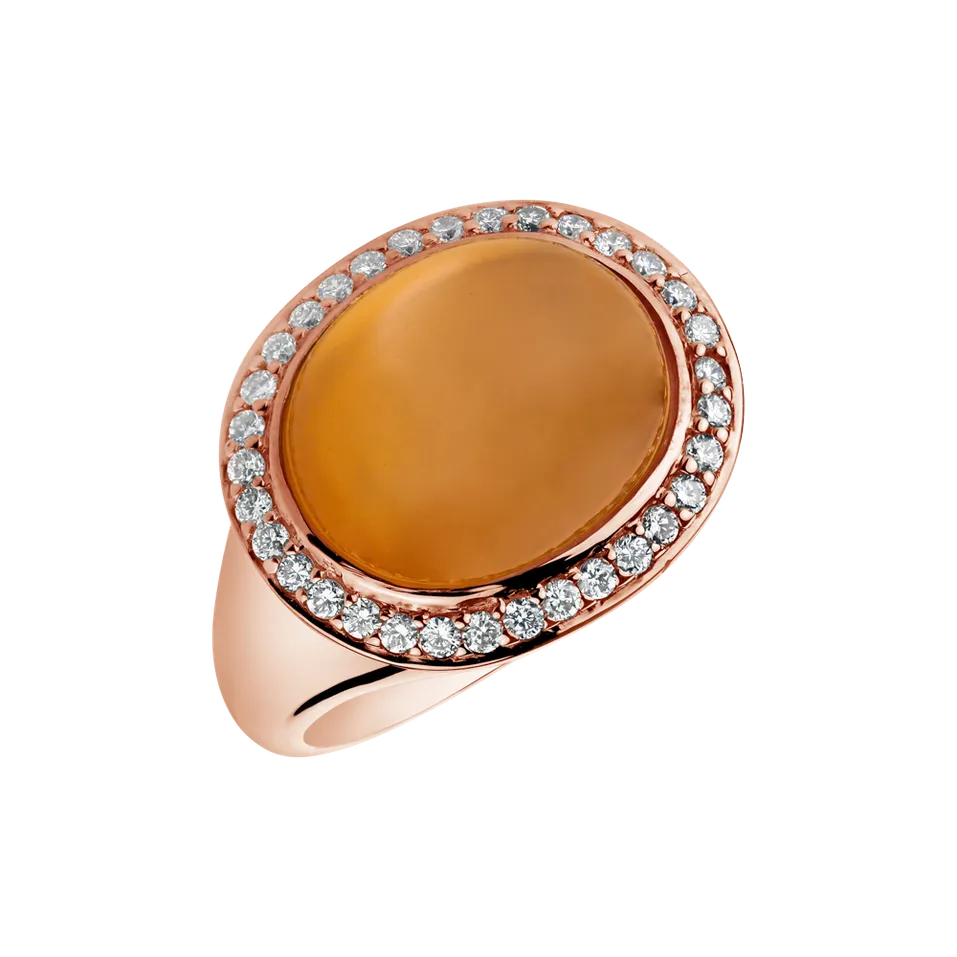 Prsten s měsíčním kamenem a diamanty Mistress Dream